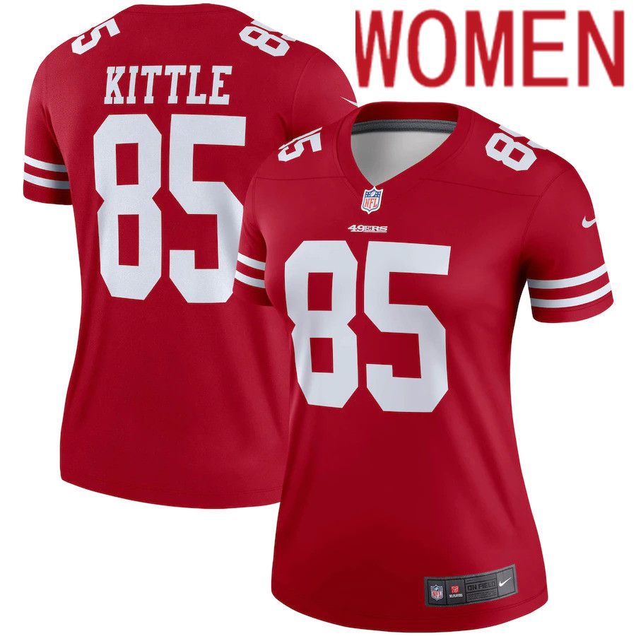 Women San Francisco 49ers #85 George Kittle Nike Scarlet Legend NFL Jersey->women nfl jersey->Women Jersey